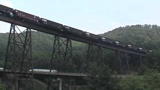 NS coal over VGN viaduct at Oakvale WV [upl. by Assenej]