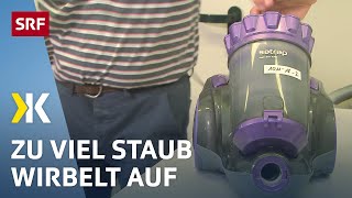 Beutellose Staubsauger im Test Die meisten sind unhygienisch  2018  SRF Kassensturz [upl. by Dric]