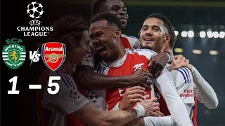 arsenal vs sporting lisbon 51 champions league all Goals and Extended Highlights 2025 [upl. by Land379]