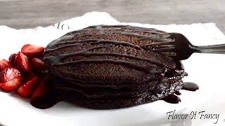 Chocolate Pancake  Eggless Pancake Recipe  How to Make Pancake [upl. by Gregoor]