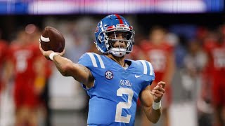 Matt Corral  Ole Miss Rebels Quarterback  2021 Junior Highlights [upl. by Ellynad]