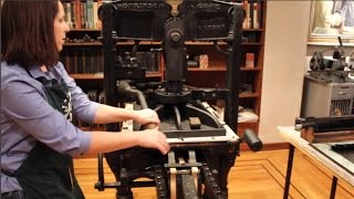 Printing using the KelmscottGoudy Albion Iron Hand Press [upl. by Rojam603]