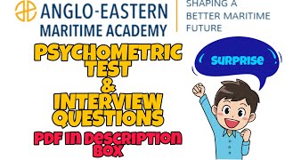 Anglo Eastern Interview amp Psychometric Test  Explained by MarineR Sk [upl. by Adnoel]