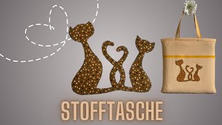 Stofftasche „ Gina“ nähen Einkaufstasche nähen [upl. by Little]