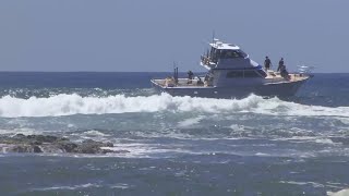 This Boat Full of People Cross Bar Between HUGE Waves [upl. by Ahselef774]