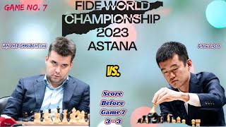 Ian Nepomniachtchi vs Ding Liren  Game 7 FIDE WORLD CHAMPIONSHIP 2023 [upl. by Illene]