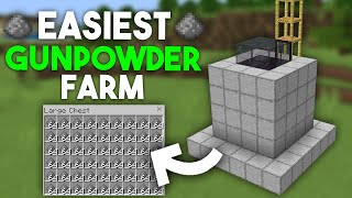 Easiest GUNPOWDER Farm in Minecraft Bedrock 119 [upl. by Ayiotal]