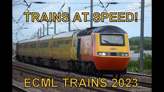 Trains At Speed ECML Sandy 15th May 2023 [upl. by Nossila]