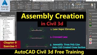 How to Create Assembly In AutoCAD Civil 3d  Civil3d Assembly  Road Assembly Creation in Civil 3d [upl. by Cross960]