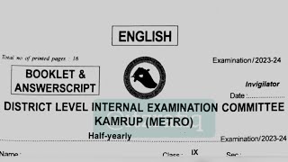 SEBA Class 9 General English Half Yearly 2023 Question Paper [upl. by Bernadine]