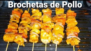 Como hacer brochetas de pollo  fácil y rápido [upl. by Lokcin]