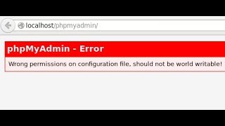 PhpMyAdmin  Error  Wrong Permission On Configuration File  Linux Environment [upl. by Berlin288]