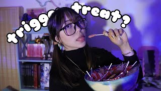 ASMR Trick or Treat Trigger Assortment Body Triggers Kisses Lollipop Sounds Hand Sounds amp More [upl. by Veta859]