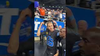 Lions quarterback Jared Goff tosses souvenirs to fans after win against Seahawks [upl. by Carbrey]