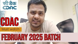 CDAC February 2025 Batch  CCAT 2025  All Information of CDAC  Must Watch [upl. by Jerol]