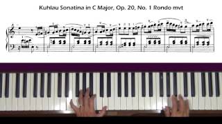 Kuhlau Sonatina in C Major Op 20 No 1 Rondo mvt Piano Tutorial [upl. by Aneleiram239]