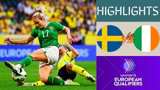 🇸🇪 Sweden vs Republic of Ireland 🇮🇪 Womens EURO Qualifying Highlights  Group A3 [upl. by Beebe]