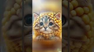 Corn cat catlover cutecats cats animal shorts story kucing [upl. by Zanahs]