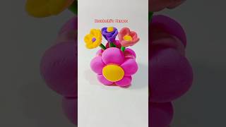 How to make clay flower vase  DIY Clay Flower vase  shorts  diy  trending  youtubeshorts [upl. by Arinaj]