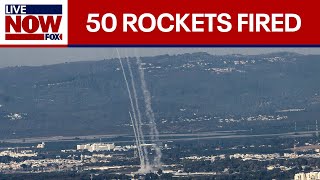 BREAKING Barrage of over 50 rockets from Lebanon targets Israel  LiveNOW from FOX [upl. by Hillinck]