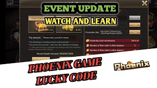 PHOENIX GAME LUCKY CODE FOR TODAY  EVENT UPDATE  NEIL NG PINAS [upl. by Fleeta]