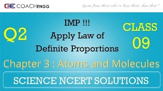 Atoms and Molecules Question 2 Chapter 3 Class 9 NCERT Solutions Exercise [upl. by Eldred]