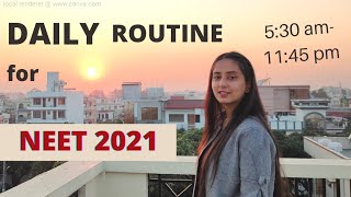 24 Hour Productive Routine  Morning to Night  NEET 2021 [upl. by Nekcarb80]