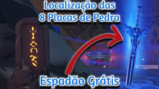 Espadão Grátis  LOCALIZAÇÃO DAS 8 PLACAS DE PEDRAS  Genshin impact [upl. by Annoved]