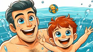 Lenfant et le père samusent à la piscine  Comptines pour enfants [upl. by Ayital467]