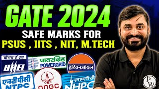 GATE 2024  Safe Score For PSUs IITs NIT amp MTech [upl. by Atem]