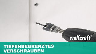 Schraubvorsatz Tiefenbegrenztes Verschrauben von Gipskarton  wolfcraft [upl. by Nightingale]