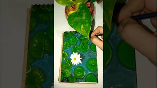 Water Lily Painting  StepbyStep Watercolor Tutorial  shortfeed painting art shorts [upl. by Einwahs]