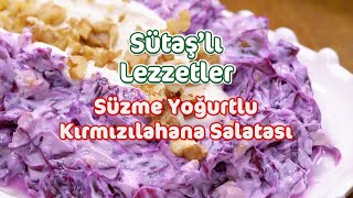 Kırmızılahana Salatası Nasıl Yapılır  Sütaş Süzme Yoğurtlu Cevizli Kırmızılahana Salatası Tarifi [upl. by Mosira]