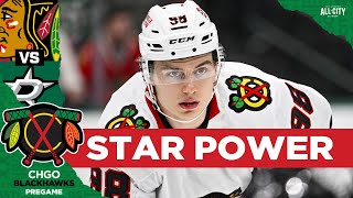 Connor Bedard Chicago Blackhawks battle Dallas Stars  CHGO Blackhawks PREGAME Podcast [upl. by Aniratac877]