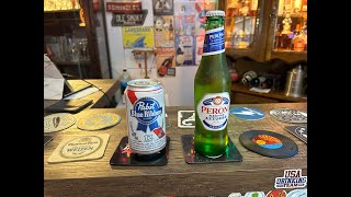 Pabst Blue Ribbon 48�v VERSUS Peroni Nastro Azzurro 5�v  BLIND TASTE CHALLENGE [upl. by Egon]