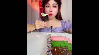 Asmr eating chocolate ice cream flavor banana Crispy delicious short video [upl. by Buff912]