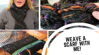 Rigid Heddle Loom Beginner ProjectWeave an Art Yarn Scarf With Me [upl. by New]