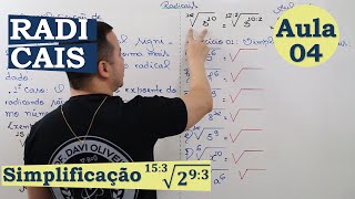 RADICAIS  AULA 04  SIMPLIFICAÇÃO DE RADICAIS [upl. by Studner]