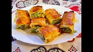 Crispy cheese and spinach Turkish Borek pastry the most delicious you ever eaten  Türk böreği [upl. by Winser]