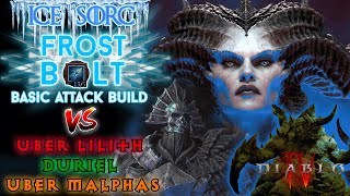 Diablo 4  Frost Bolt Sorcerer versus Uber Lilith Duriel Malphas Kill Season 3 [upl. by Youngman424]