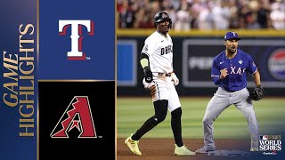 Rangers vs Dbacks World Series Game 3 Highlights 103023  MLB Highlights [upl. by Jillie]