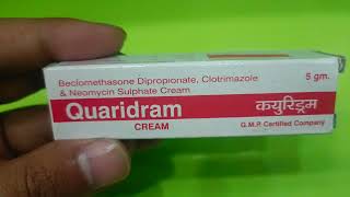 Beclomethasone Dipropionate Clotrimazole amp Neomycin Sulphate Cream Uses In Hindi  QUARIDRAM CREAM [upl. by Skilken]