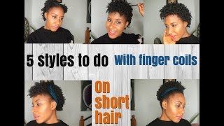 FINGER COILS  STYLES FOR SHORT NATURAL HAIR [upl. by Edva974]