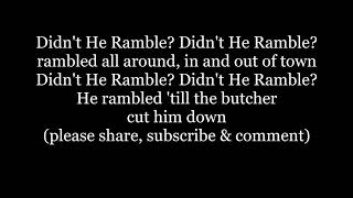 DIDN’T HE RAMBLE Lyrics Words text trending New Orleans funeral sing along music song [upl. by Eedahs]