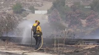 Crews containing Hill Fire in Riverside County [upl. by Haynor]