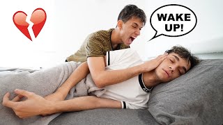 NOT WAKING UP PRANK ON TWIN BROTHER [upl. by Ripp305]