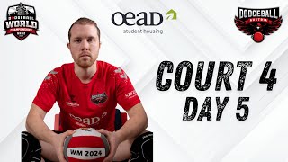 COURT 4  Day 5  Dodgeball World Championships [upl. by Ahsikad447]