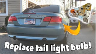 How to Replace Tail Light Bulbs on a BMW 335i E93 [upl. by Adnohrahs]