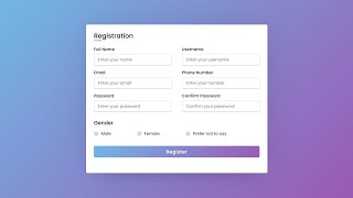 Responsive Registration Form in HTML amp CSS [upl. by Yorled]