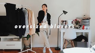 STYLING OVERSIZED BLAZERS  6 outfit ideas [upl. by Notlem862]